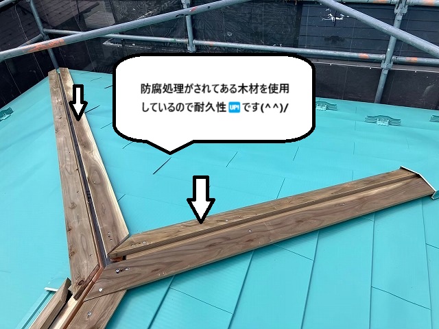 棟包み板金の木下地は防腐処理材を使用する